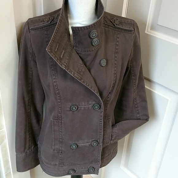 Ruff Hewn ladies double breasted brown jacket, Med - Picture 1 of 12